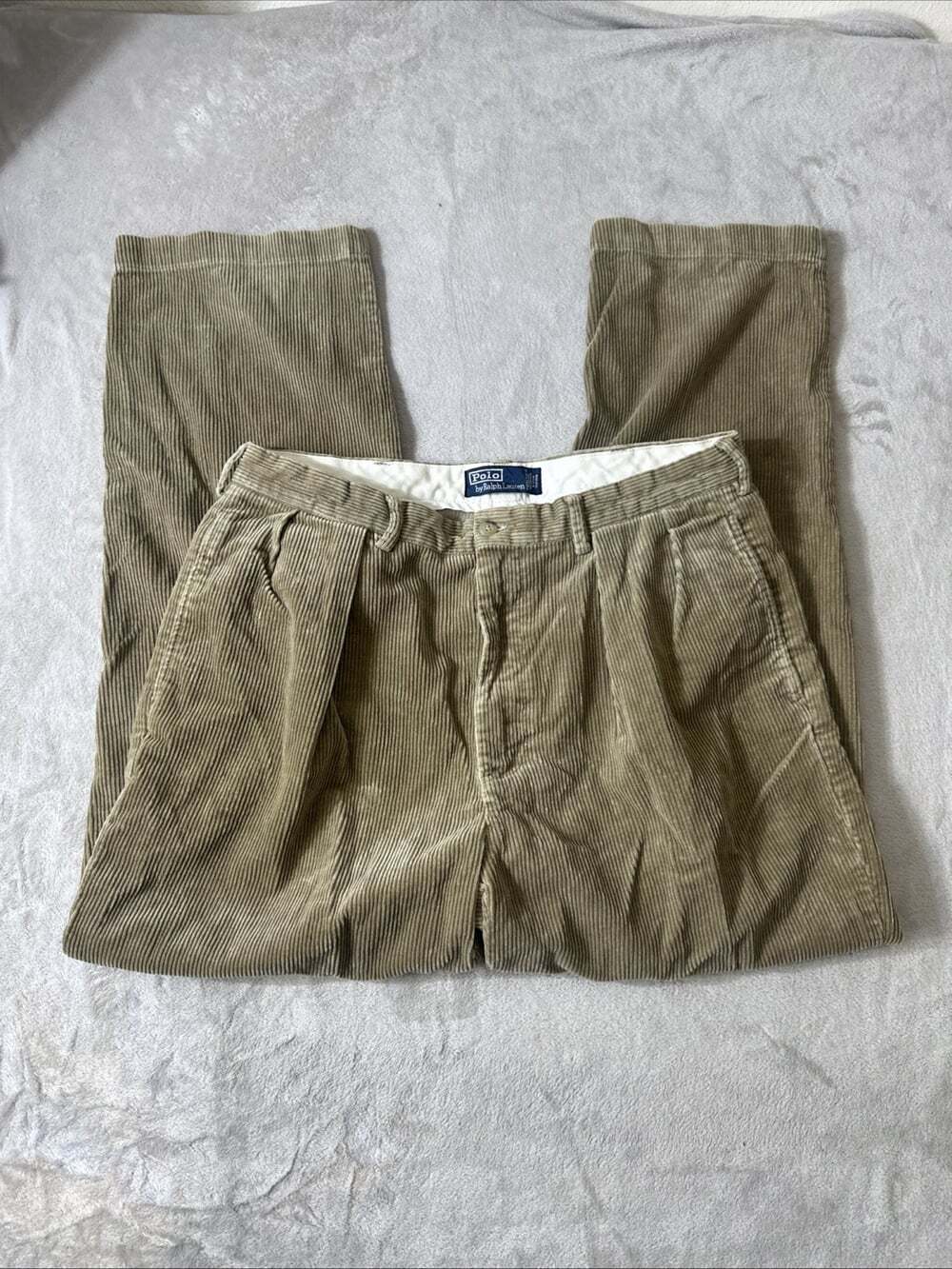 Polo Ralph Lauren Men’s Corduroy Pleated Pants Tan 35x30